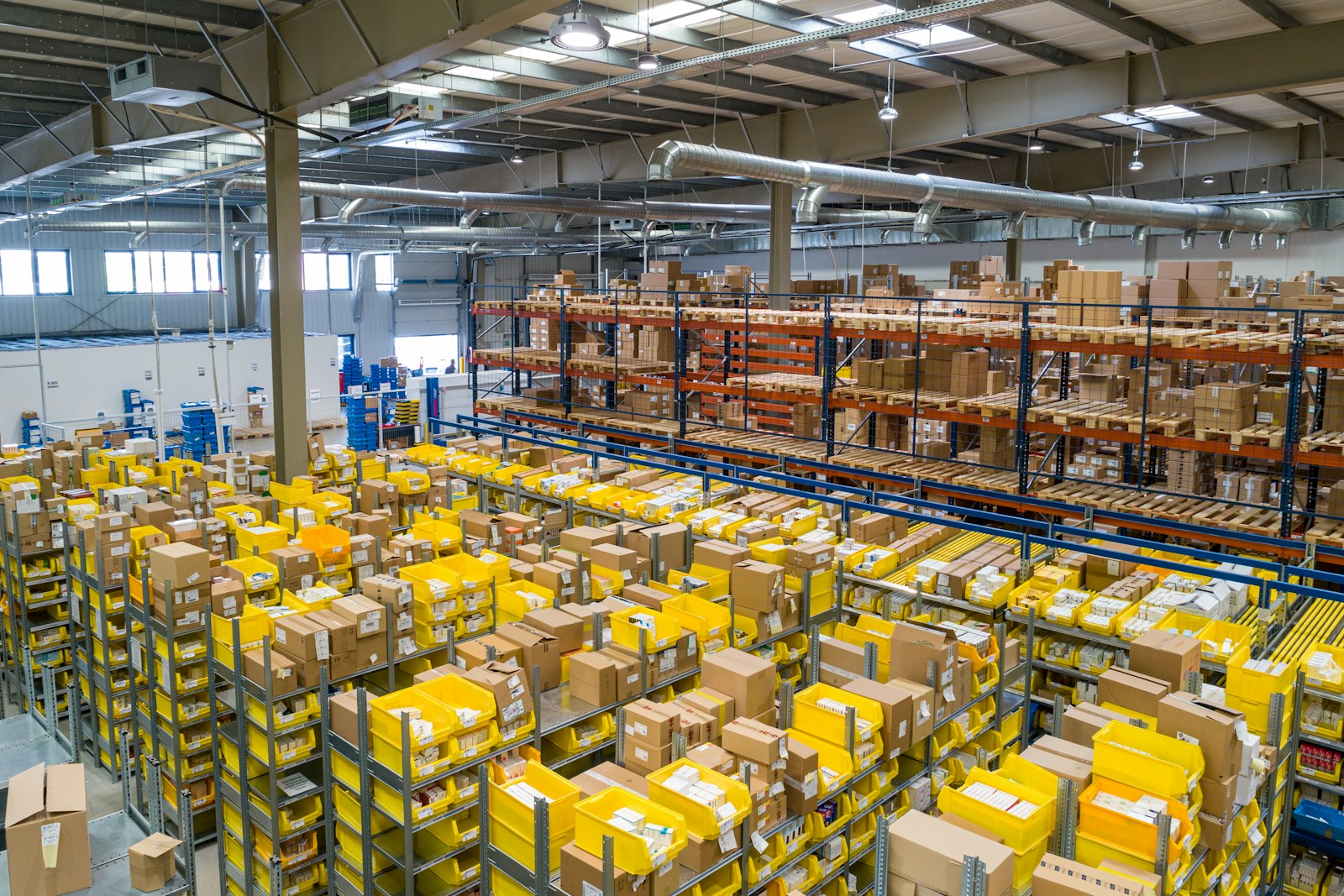 Modern warehouse and logistics facility interior